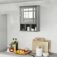 thumbnail image 3 of Gymax Wall Mount Mirrored Medicine Cabinet with Adjustable Shelf, Grey, 3 of 10