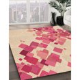 thumbnail image 3 of Ahgly Company Tapis de Zone Carré Transitionnel Lavable en Machine Pêche Orange Profond, 7 Pieds Carré, 3 of 7