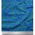 thumbnail image 1 of Soimoi Blue polyester Crepe Fabric Leopard & Wild Animal Skin Print Fabric by Yard 52 Inch Wide, 1 of 3