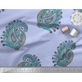thumbnail image 2 of Soimoi Poly Georgette Fabric Peacock Block Printed Craft Fabric by The Yard 42 Inch Wide, 2 of 3