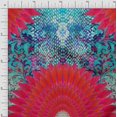 thumbnail image 1 of Soimoi Moss Georgette Fabric Floral & Feather Panel Print Fabric by Yard 42 Inch Wide, 1 of 3