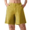 thumbnail image 2 of Ovticza Bermudas pour Femmes Séchage Rapide Légers Shorts en Lin Golf Randonnée Voyage Shorts Jaune TG, 2 of 5