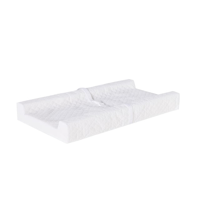 Regalo Mon Matelas à Langer avec Mousse Douce Blanche Matelassée, Côtés Profilés, Sangle à Boucle de Sécurité et Dessous Antidérapant, Résistant à l'Eau et Facile à Essuyer, Format 31 par 16 par 4 Pouces pour des Changements de Couches Sécuritaires pour Bébé.