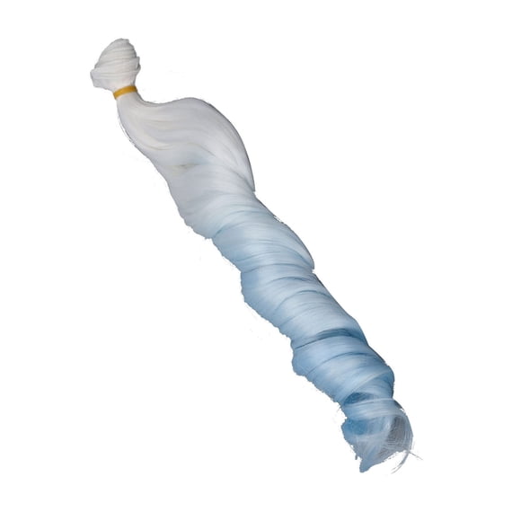 Trame pour Cheveux de Poupée, Perruque en Soie Douce Résistante aux Hautes Températures pour Fabrication de Poupées, Conception de Couleur Dégradée Blanche et Bleue, Rangée de Perruques de Poupée pour Séchoir, Lisseur Ou Boucleurs
