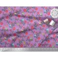 thumbnail image 3 of Soimoi Purple Polyester Crepe Fabric Insect,Bird & Floral Artistic Printed Craft Fabric by The Yard 52 Inch Wide, 3 of 3