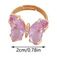thumbnail image 2 of Bague Ajustable Papillon Couleur Unie Créative pour Femmes avec Ouverture, 2 of 8