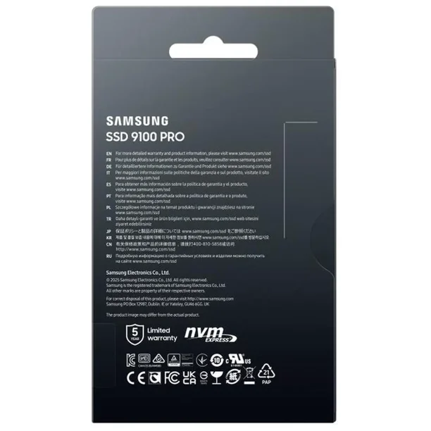 SAMSUNG SSD 9100 PRO 1TB, PCIe 5.0x4 M.2 2280, Seq. Read Speeds Up