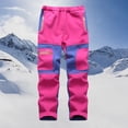 thumbnail image 3 of GDREDA Pantalon de Ski et de Randonnée Imperméable pour Enfants Garçons Filles, Taille Élastique, Pantalon Chaud Isolé (Rose Vif, 7-8 Ans), 3 of 3