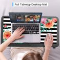 thumbnail image 5 of Floral Extended Gaming Mouse Pad Large Keyboard Mousepad Desktop Mat, Non-Slip Rubber Base with Stitched Edge XXL Black Large Desk Pad for Work/Office/Home 31.5x15.75 Inch, Beautiful Flower, 5 of 5