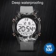 thumbnail image 3 of Electronic Watch, Digital Watch Time Reporting Week Date Display Waterproof Luminous Alarm  for Student for Exercise Black,Gray,Wine Red,Blackish Green, 3 of 7