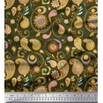 thumbnail image 1 of Soimoi Green Rayon Fabric Mandala & Paisley Print Fabric by the Yard 42 Inch Wide, 1 of 4