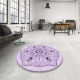 thumbnail image 4 of Ahgly Company Tapis d'Intérieur Lavable à la Machine, Carré, Transitionnel, Lilas Violet Riche, Tapis de Zone, 5 Pieds Carré, 4 of 7