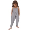 thumbnail image 1 of Toddler Girls Baby Kids Jumpsuit One Piece Solid Strap Romper Summer Outfits, 1 of 9