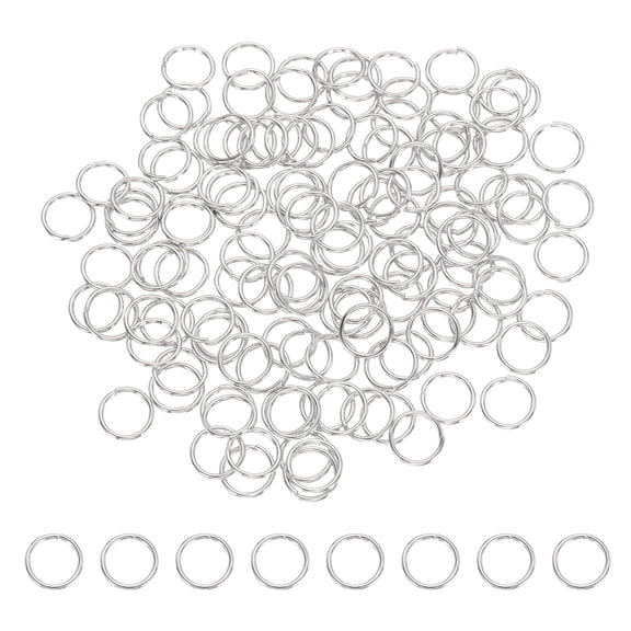 Uxcell 200 Pcs Open Jump Rings, 7mm Split Metal O Ring 0.7mm Thick Keychains Connector Ring for Jewelry Making DIY Necklaces Bracelet Earrings Craft Making, White Silver