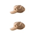 thumbnail image 4 of yingyy Peaked Caps Retro Fashion Breathable Woolen Octagonal Hats Beautiful Lines Easy Matching Sun for Visor Design Headgear Light Tan 2Set, 4 of 6