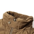 thumbnail image 4 of WRKEKC Fleece Jacket Men Solid Color Long Sleeve Lapel Sherpa Button Work Pocket Reversible No Hood Outerwear Jacket for Fall and Winter, 4 of 8