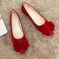 thumbnail image 1 of Cameland Chaussures Confortables pour Femmes Décontractées Nouvelles à Bouche Peu Profonde en Suède avec Nœud à Enfiler Chaussures Plates, 1 of 3