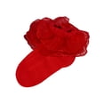 thumbnail image 1 of Splozh Fille Ruffle Chaussettes de Robe Printemps et Automne Chaussettes en Coton Mignonnes Chaussettes en Dentelle à Broderie Délicate Chaussettes Princesse en Dentelle Rouge, 1-2 Ans, 1 of 3