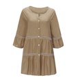 thumbnail image 4 of Birdeem Womens Short Sleeve Plus Size Solid Hollow Out V-Neck Pullover Tops Shirt, 4 of 9