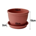 thumbnail image 3 of 2 Pcs Pot de Fleurs Rond en Plastique Épaissi avec Support Inférieur 14cm*10cm*10cm, 3 of 8