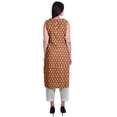 thumbnail image 4 of Moomaya Kurta Sans Manches à Col Peter Pan avec Pantalon Ensemble Ethnique 2 Pcs pour Femmes, 4 of 6
