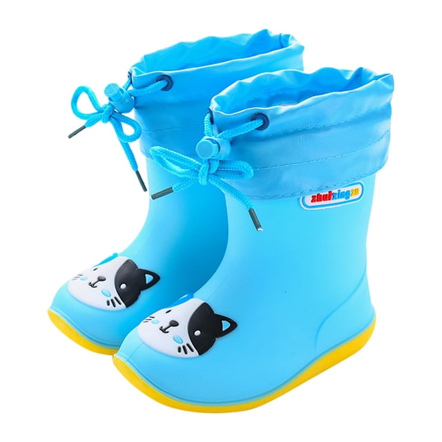 NOKIO Toddler Animal Print Rain Boots Non-Slip Rubber Sole Mud-Resistant Design 𝗪aterproof Lightweight Construction Cartoon Pattern Unisex Outdoor Footwear
