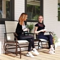 thumbnail image 2 of Outsunny Outdoor Glider Bench with Table Gliding Chair for 2 Beige, 2 of 10