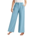 thumbnail image 3 of 6 Month Rompers Softball Girl Girls High Waisted Wide Leg Pants Summer Solid Color Button Down Casual Trousers With Pockets Comfortable And Stylish For Teens And Juniors, 3 of 6