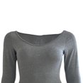 thumbnail image 4 of Ladies Long Dress Long Sleeve  Neck Slim Solid Casual Dress, 4 of 6