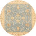thumbnail image 1 of Ahgly Company Tapis d'Intérieur Ronds Abstraits Brun Or de Style Oriental, 6 Pieds Rond, 1 of 6