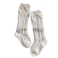 thumbnail image 2 of Kmbangi Chaussettes Tube Moyennes pour Bébé Fille, Bas Unis à Découpe avec Nœud, 2 of 4
