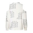 thumbnail image 2 of Womens Tops Long Sleeve Womens V Neck Pullover Off the Shoulder Printing Long Sleeve Tops, 2 of 9