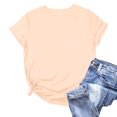 thumbnail image 1 of Weiqiqre T-Shirts pour Femmes Col Rond T-Shirt Basique - Hauts Mode Été Printemps - T-Shirts Surdimensionnés pour Femmes, 1 of 4
