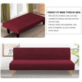 thumbnail image 4 of Armless Futon Cover Stretch Sofa Bed Slipcover Protector Elastic Feature Rich Textured High Spandex Small Checks Jacquard Fabric Futon Cover, Machine Washable, 4 of 7