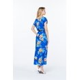 thumbnail image 3 of Robe Longue Simple Hawaïenne pour Femme à Manches Cap Luau L Hibiscus Blue, 3 of 5