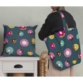thumbnail image 5 of Soimoi Blue Moss Georgette Fabric Donuts Food Fabric Prints By Yard 42 Inch Wide, 5 of 5