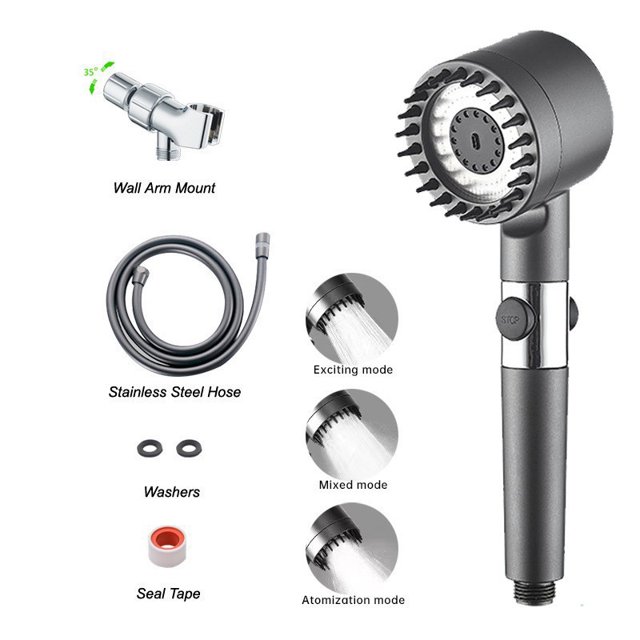 Shower Head High Pressure with Handheld High Pressure Shower Filter Head for Hard Water Showerhead Black