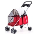thumbnail image 1 of Dog Stroller, 4 Wheels Folding Pet Stroller Portable Cat Puppy Jogging Stroller with Multi Facetedfor Puppy Cats Rats Rabbits Outings, 1 of 5