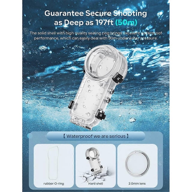 Étui de Plongée Invisible Étanche 50M pour Accessoires de Caméra d'Action X4 Anti-Rayures