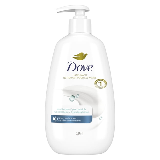 Dove Nettoyant pour les Mains 10 Couches de Nutriments Peau Sensible, 355 ml