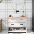thumbnail image 1 of vidaXL Bathroom Countertop Light Brown 100x60x(2-6)cm Treated Solid Wood, 1 of 5