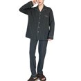 thumbnail image 1 of Men's Soft Comfortable Long Sleeve Pajama Set Breathable Loungewear for Relaxation and Sleep, 1 of 5