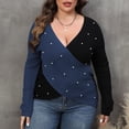 thumbnail image 4 of Cameland Oversized Sweaters for Women Plus Size Fashion Long Sleeve Loose Color Block Blouse Pullover Sweaters Jumper, 4 of 4