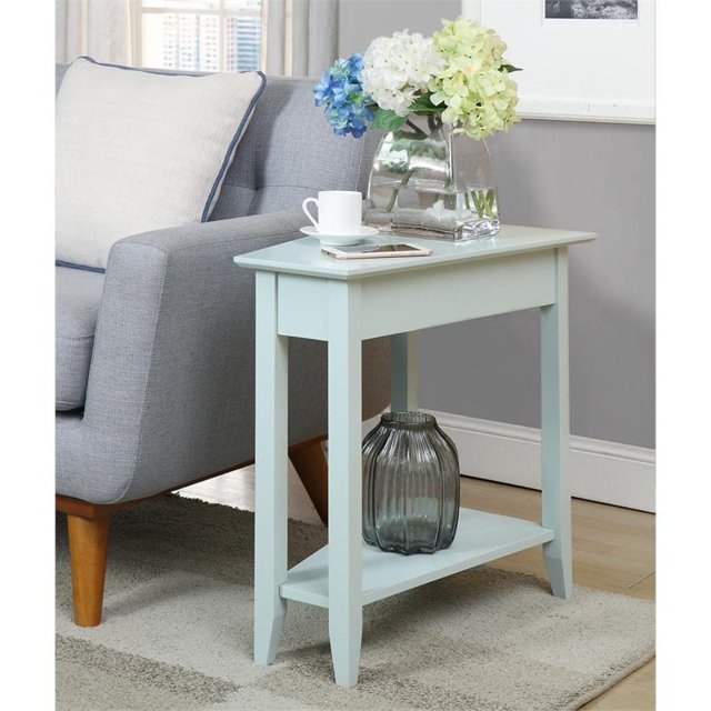 Convenience Concepts American Heritage Wedge End Table in Green Wood Finish
