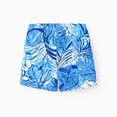 thumbnail image 4 of PatPat Family Matching Tropical Leaf Print Blue Swim Trunks or 2 Pieces Bikini Swimsuit, 4 of 7