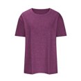 thumbnail image 3 of AherBiu Womens Tops Basic Solid Color Casual Crewneck Short Sleeve Loose Fitting Comfy Tops Tees Shirts, 3 of 4