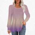 thumbnail image 1 of RXIRUCGD T-Shirts à Manches Longues Dégradés pour Femmes, Décontractés, Mode, Amples, Plissés, Col Rond, Rose, Taille : L, 1 of 5