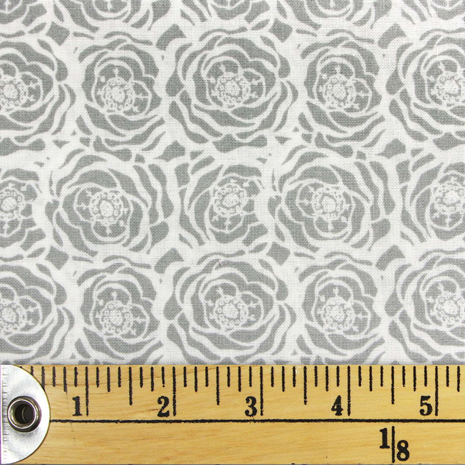 FABRIC CREATIONS fat quarter en coton 45 × 53 cm (18 × 21 in) gris Floral, 18x21