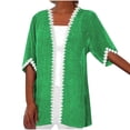 thumbnail image 1 of Timegard Womens Cardigan Plus Size Lace 1/2 Sleeve Open Front Tops Blouses Fall Lightweight Comfy Jacket, 1 of 5