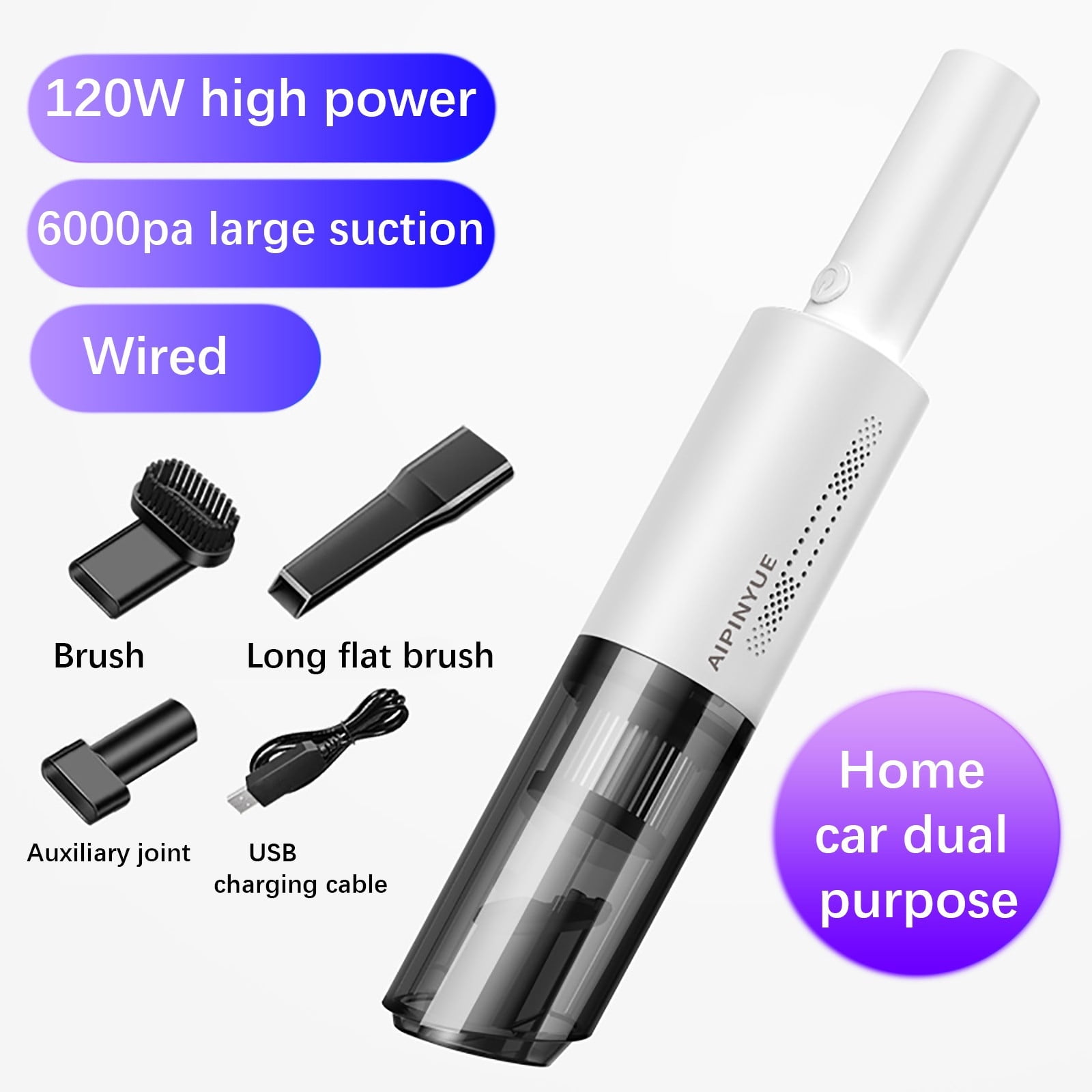 Ratfeit Car Vacuum Cleaner for Car Portable Handheld Wireless Car Vacuum Cleaner Household Compact & Large Suction Mini Vacuum Cleaner